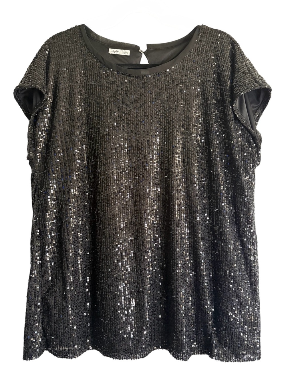 Edgely Sequin Short Sleeve Party Blouse